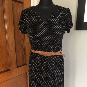 Cute black & white polka dot knit dress